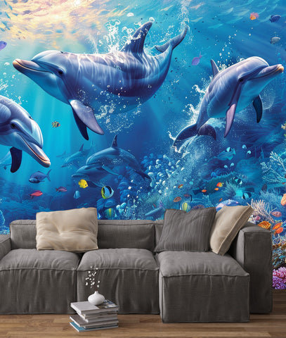 Acuario con Peces y Delfines II