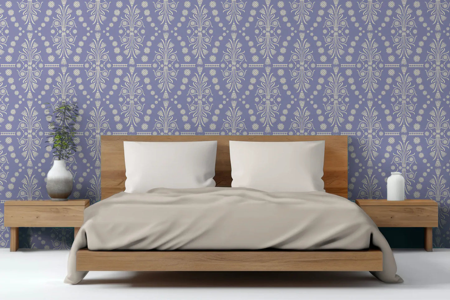 Greca Ornamental Sobre Fondo Lavanda