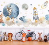 Astronauts and Animals Space Background