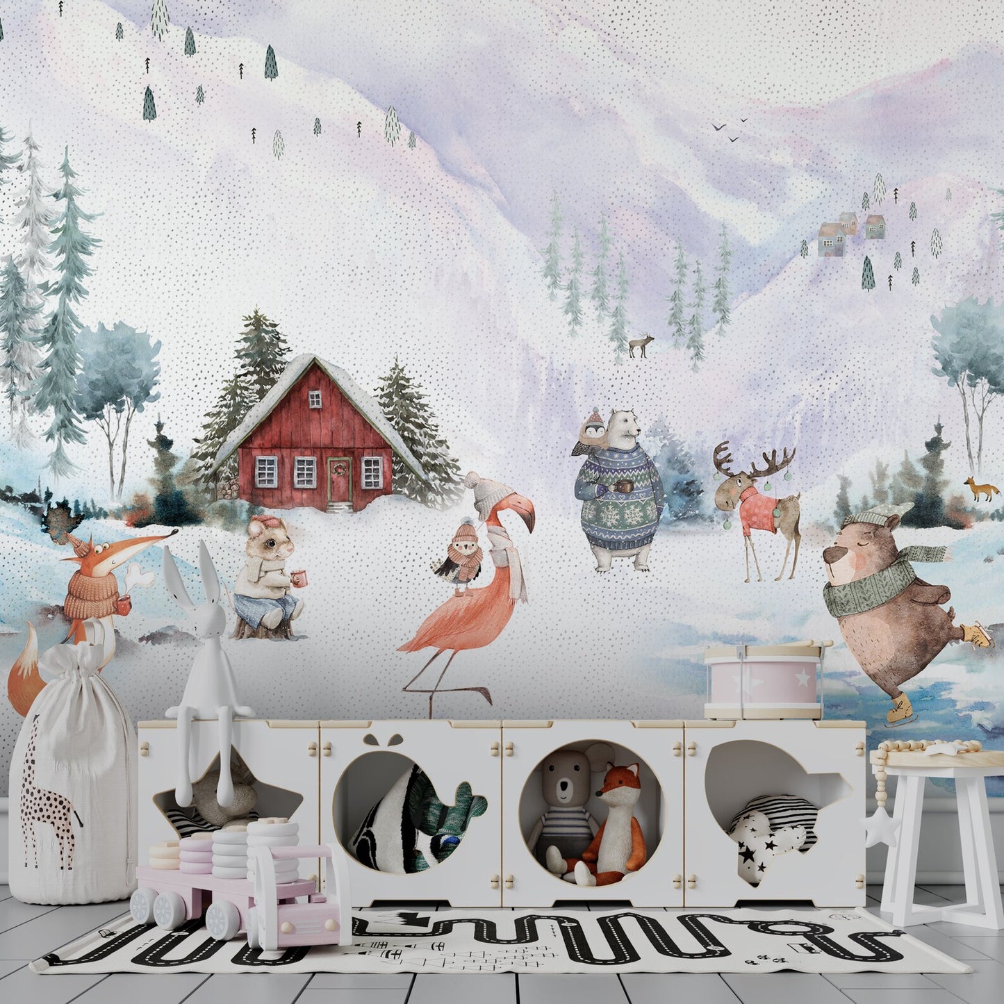 Europrint Simpáticos Animales y Paisaje Nevado