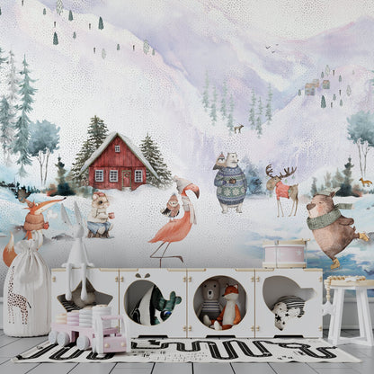 Europrint Simpáticos Animales y Paisaje Nevado