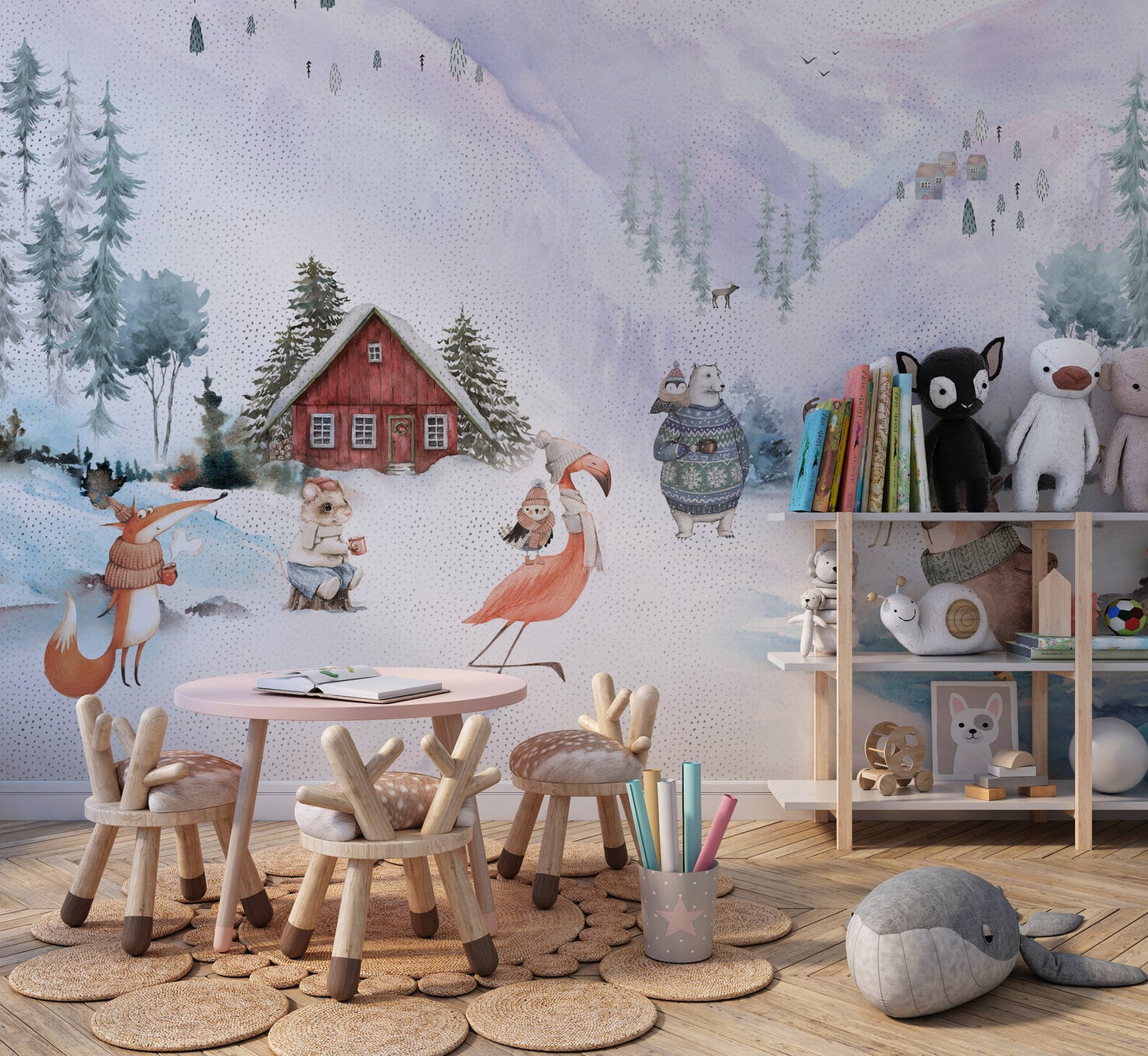 Europrint Simpáticos Animales y Paisaje Nevado
