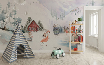 Europrint Simpáticos Animales y Paisaje Nevado