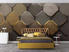 Golden Grey Big Honeycombs Pattern