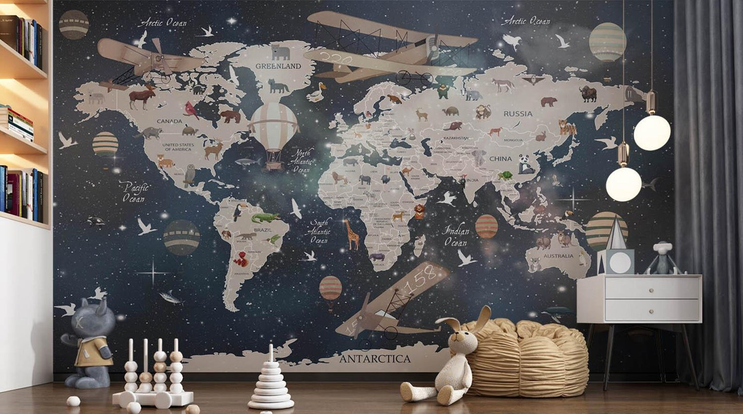 Mapa Mundi Galaxia Niños (En Inglés)