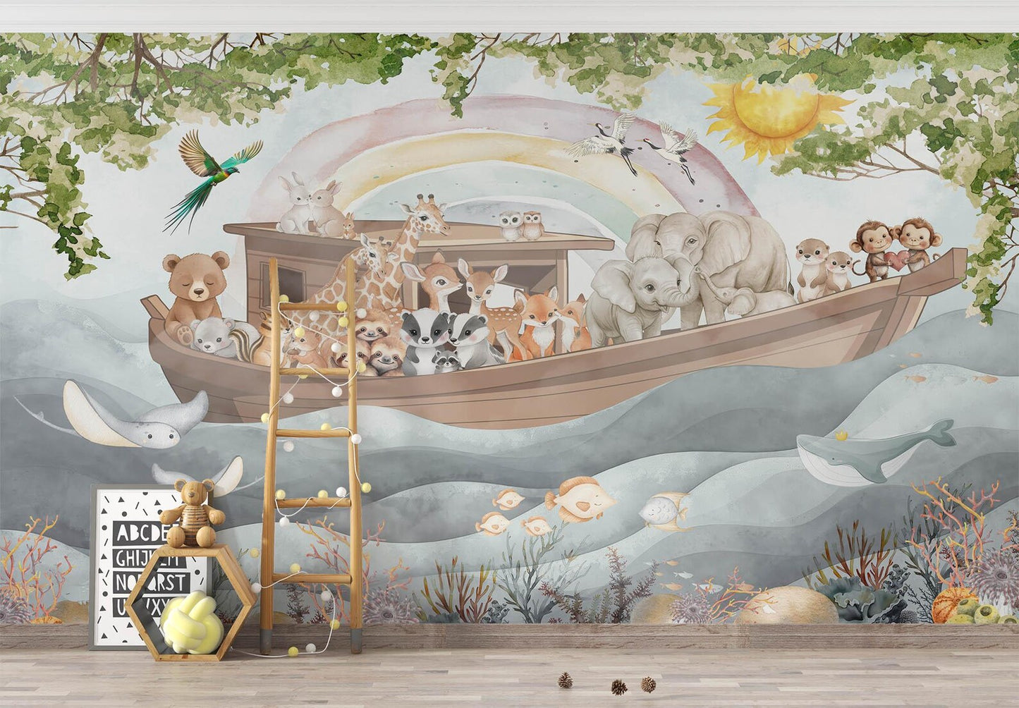 Ilustración Arca de Noé Infantil