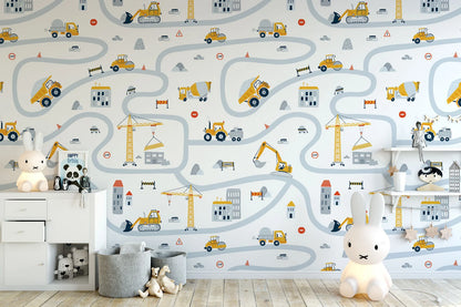 Construction Trucks and Roads