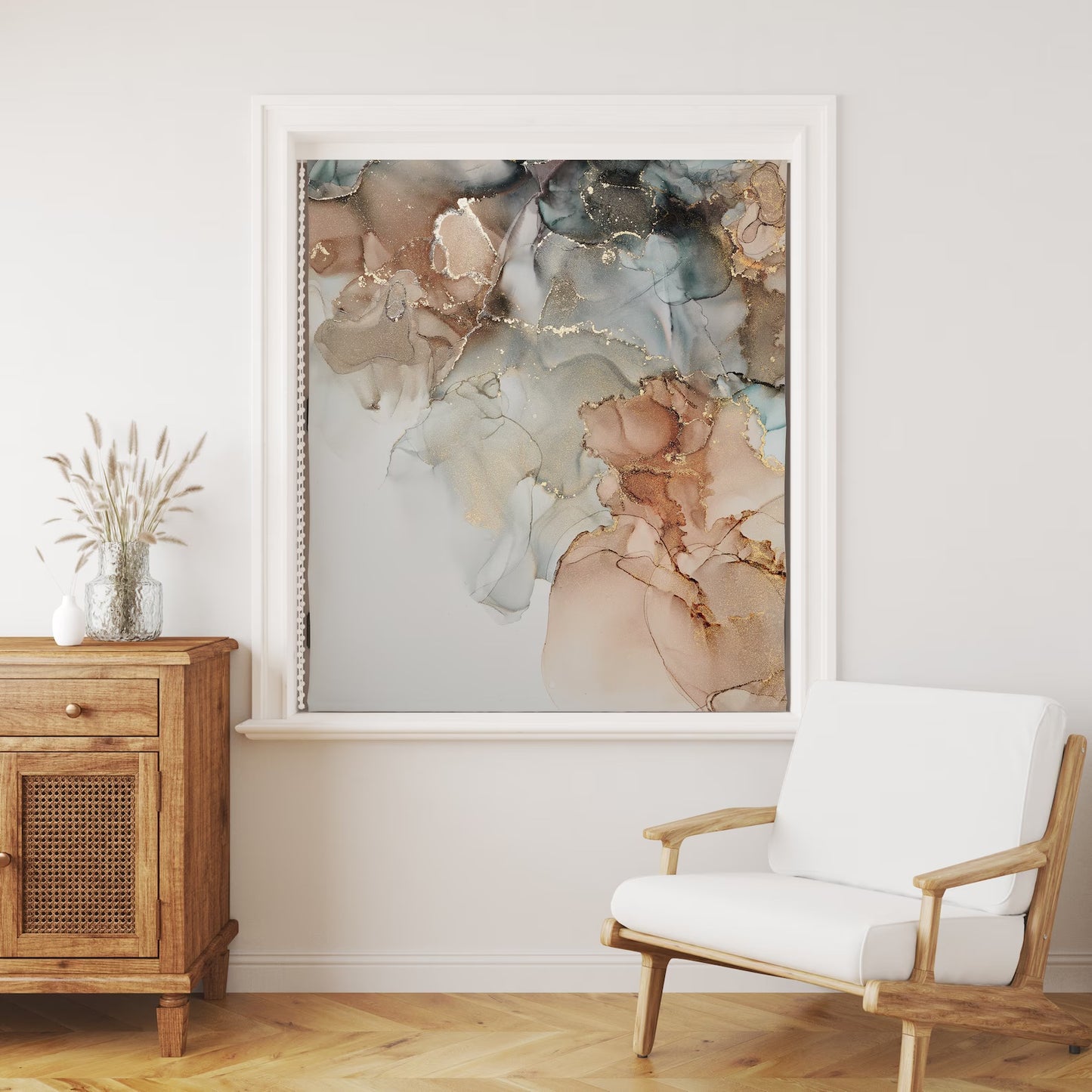 Persiana Enrollable Impresa Marmoleado Tonos Beige