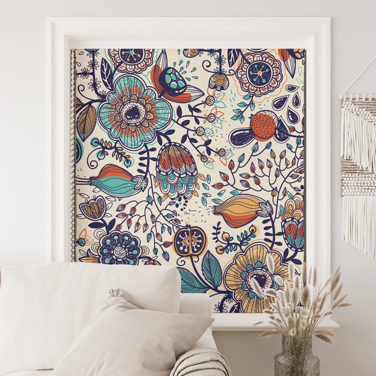 Persiana Enrollable Impresa Flores Bohemias