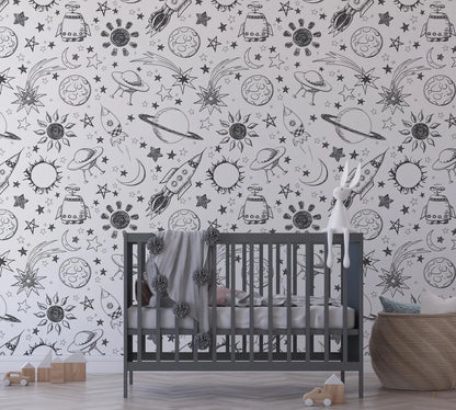 Rocketships and Planets Sketches