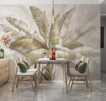 Hojas Planta Tropical Beige