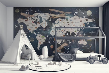 Mapa Mundi Galaxia Niños (En Inglés)