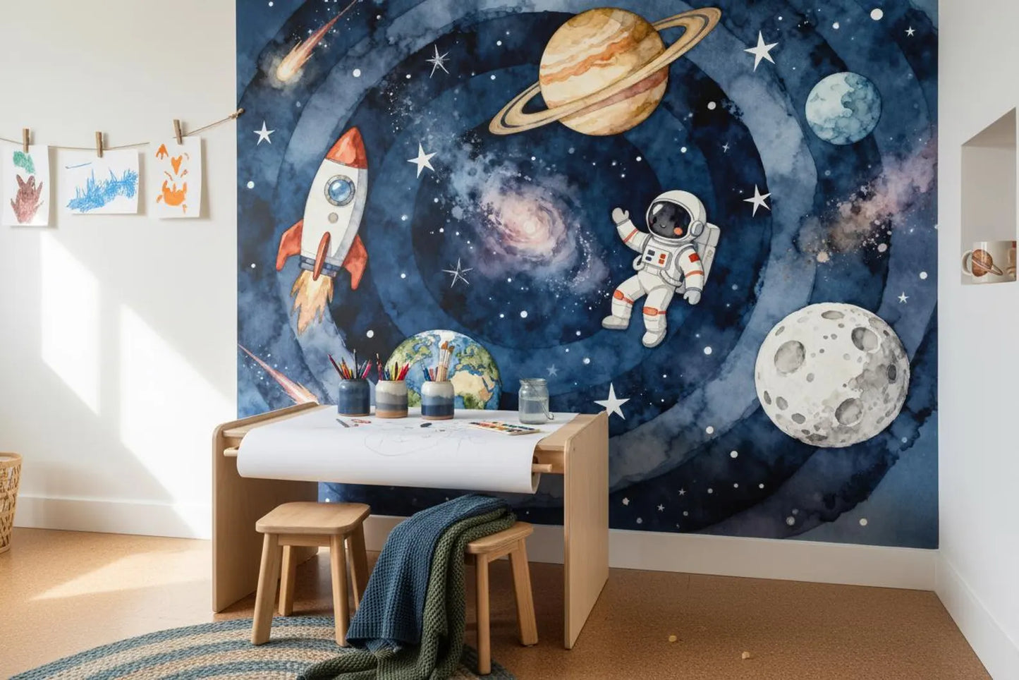 Astronauta y Paisaje Espacial