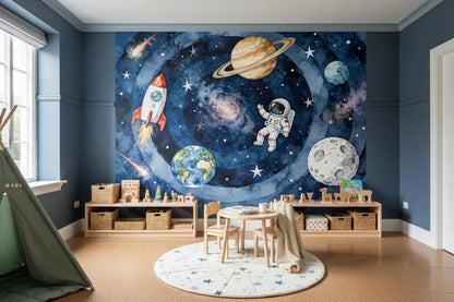 Astronauta y Paisaje Espacial