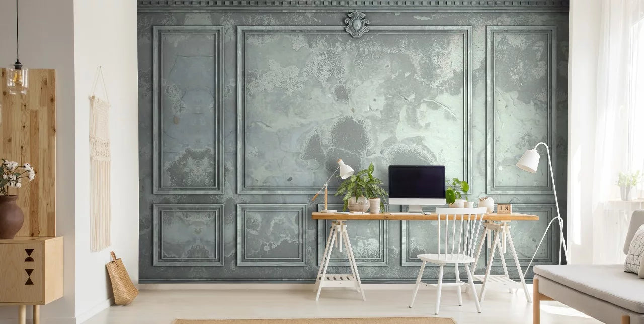 Grunge French Panel - Greenish Grey