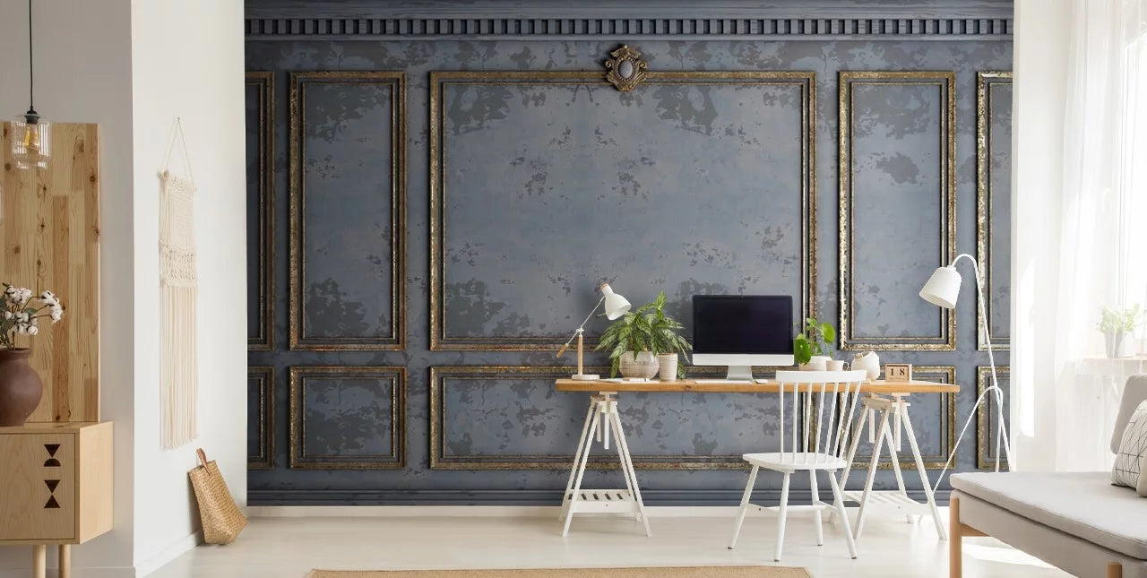 Grunge French Panel - Grey Gold