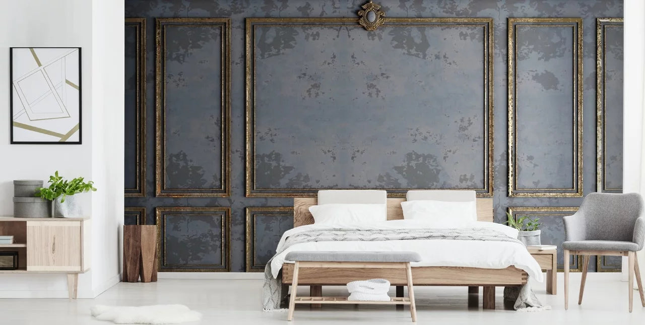 Grunge French Panel - Grey Gold