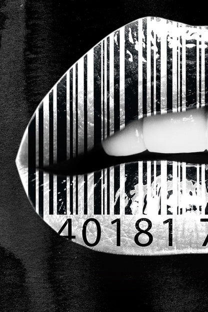 Canvas Decorativo Barcode Lips