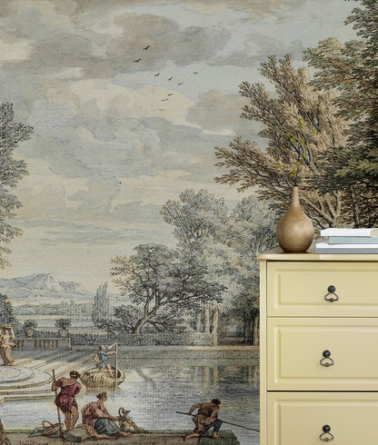 Vintage Landscape Classical Fountain
