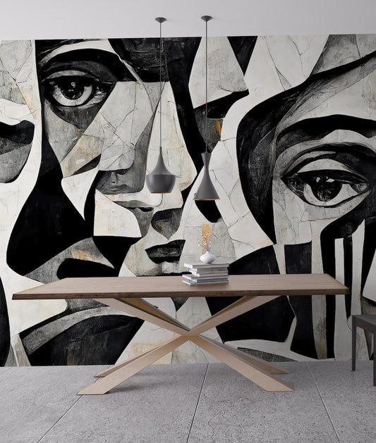 Mural Blanco y Negro Surrealista