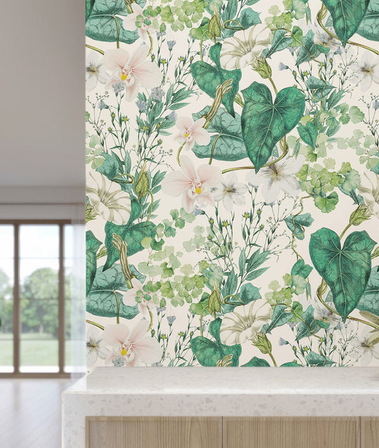 Elegante Patrón Flores y Plantas I