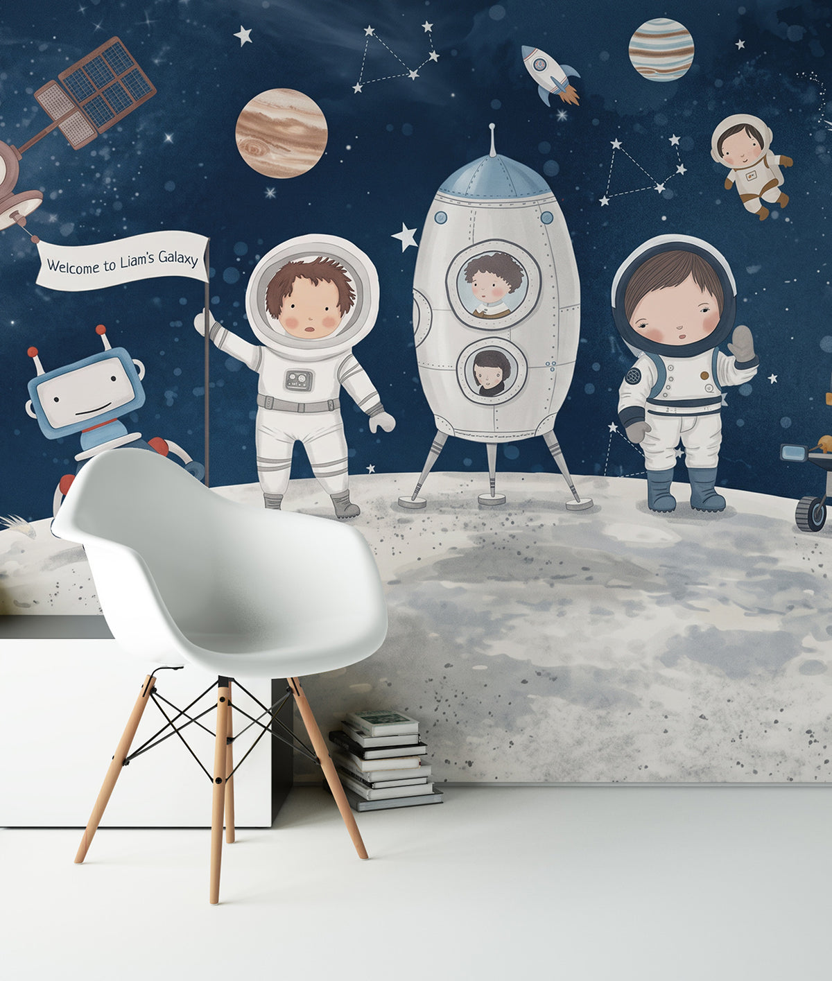 Astronaut Kids Space Moon & Planets Blue