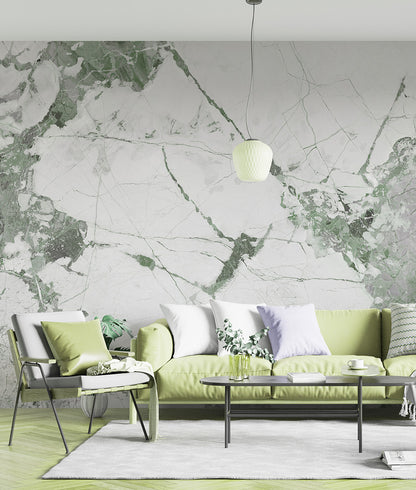 Elegante Mármol Blanco y Verde