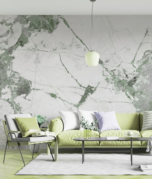 Elegante Mármol Blanco y Verde
