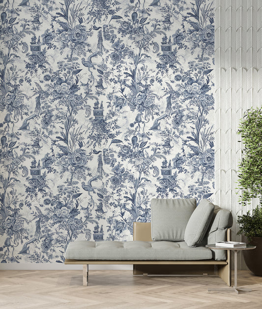 Floral Pattern with Swirls and Curls