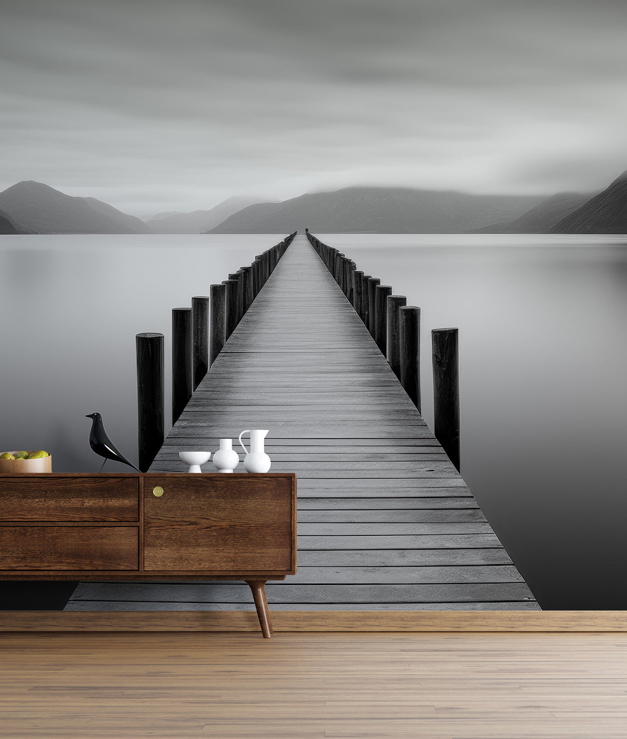 Paisaje Muelle Blanco y Negro
