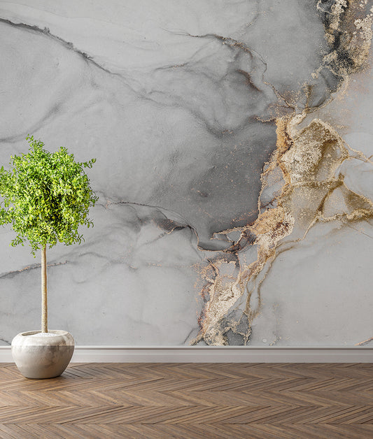 Silvery White Marbled Finish