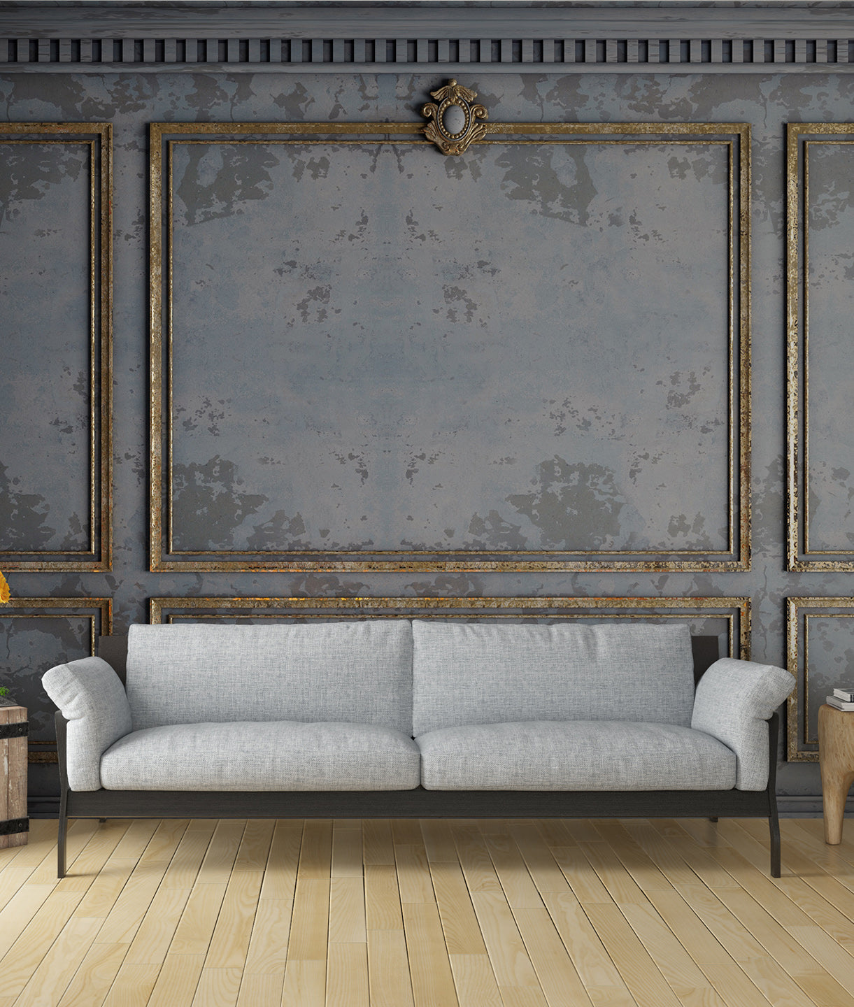 Grunge French Panel - Grey Gold