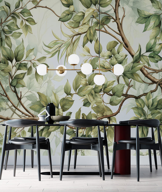 Ilustración Ramas y Hojas de Arboles