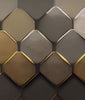 Golden Grey Big Honeycombs Pattern