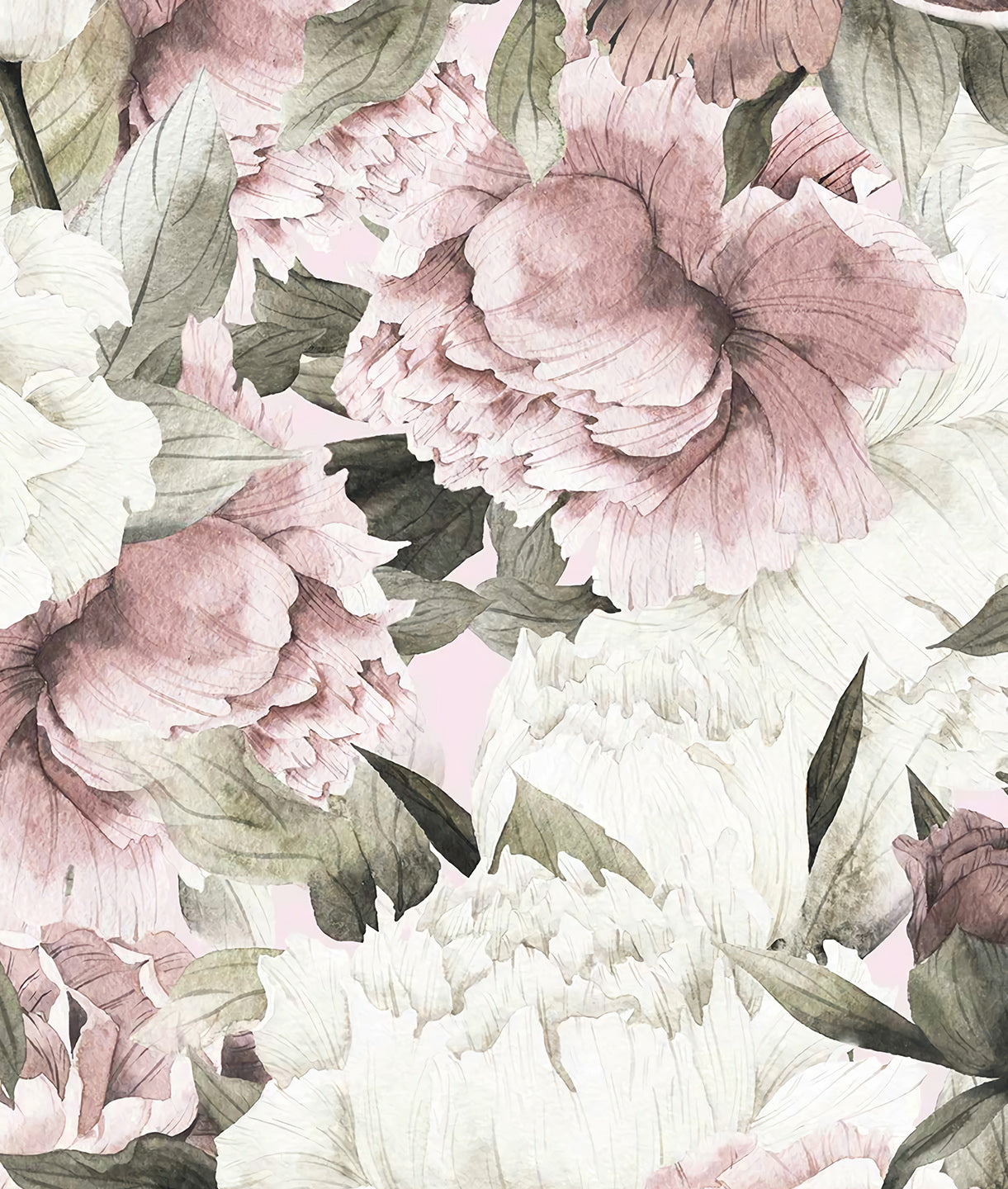 Ilustración Flores Blancas y Rosas