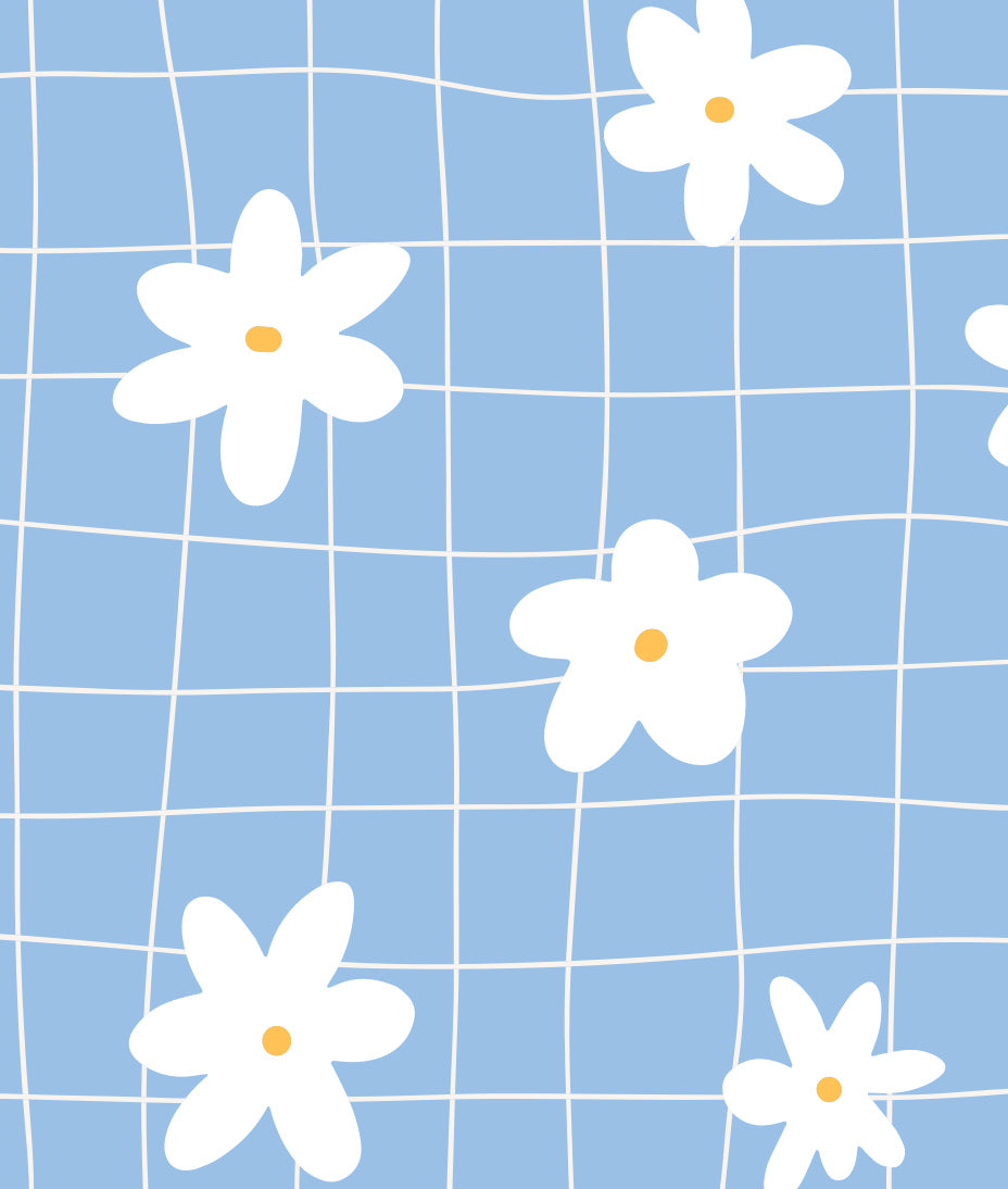 Flores Blancas y Cuadrícula