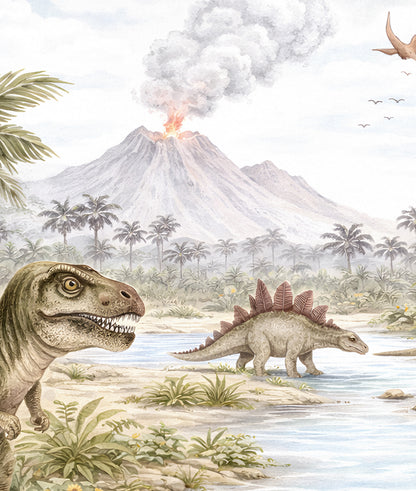 Paisaje Dinosaurios y Volcán