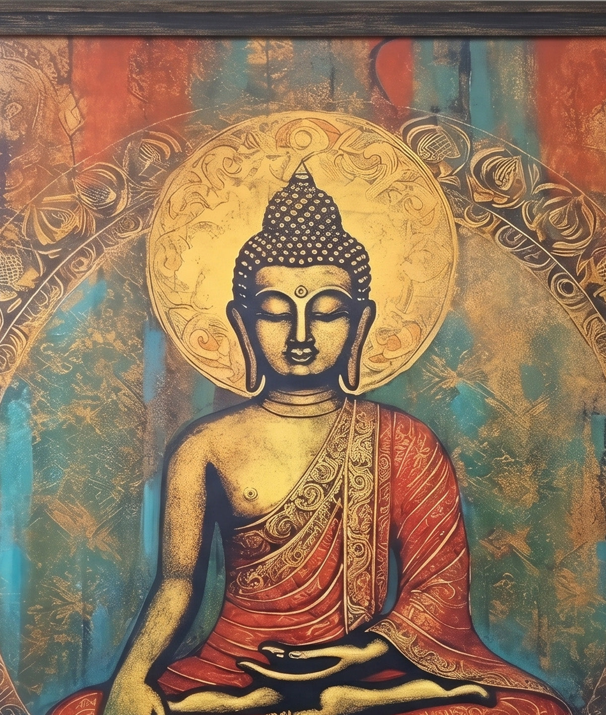 Buddah with Grunge Backgroumd