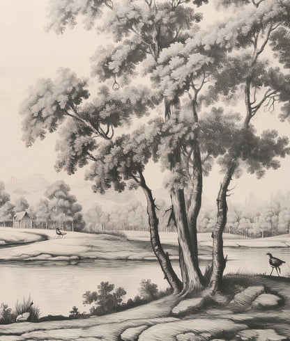 Arboles y Lago Sepia
