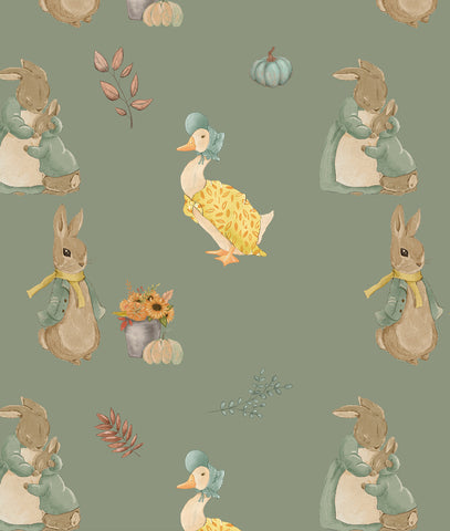 Seamless Momma Duck and mrs. Rabbit Pattern