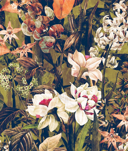 Patrón Botánico Flores Salvajes y Plantas