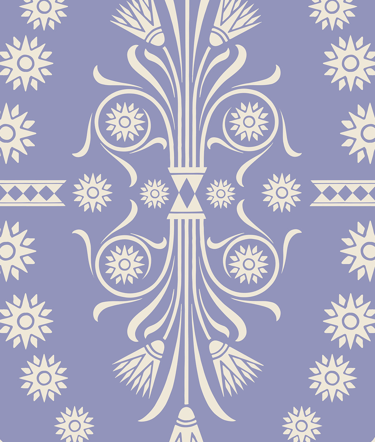 Greca Ornamental Sobre Fondo Lavanda