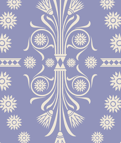 Greca Ornamental Sobre Fondo Lavanda