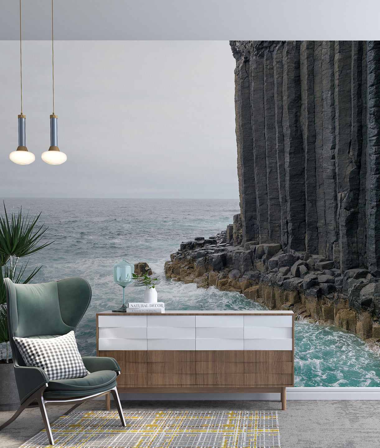 Paisaje Isla Staffa, Escocia