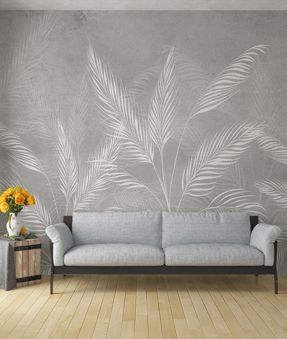 Hojas Blancas Fondo Gris