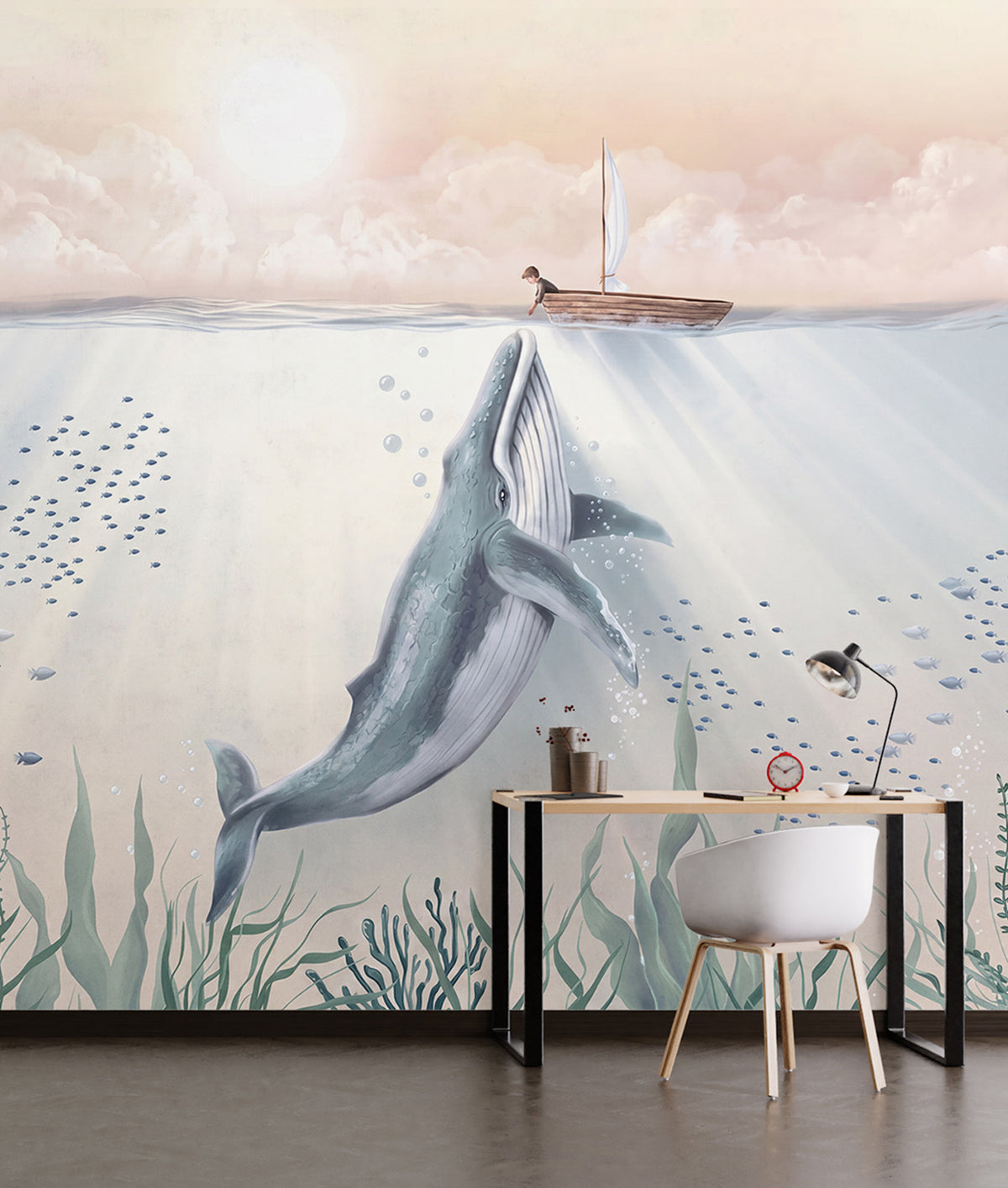 Beautiful Whale and Boy - Day