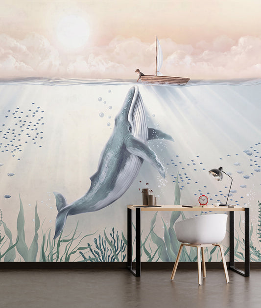Beautiful Whale and Boy - Day