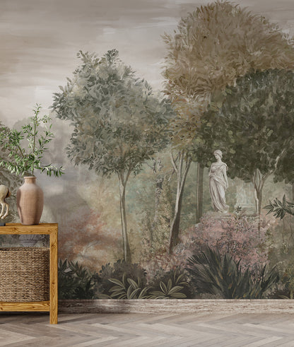 Paisaje Jardín con Estatua
