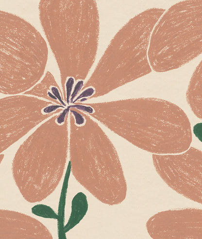 Ilustración Flores Ocre Gigantes