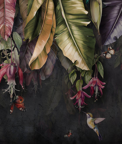 Hojas Tropicales de Colores y Aves